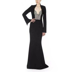 Badgley Mischka Black Embellished Bodice Gown 4